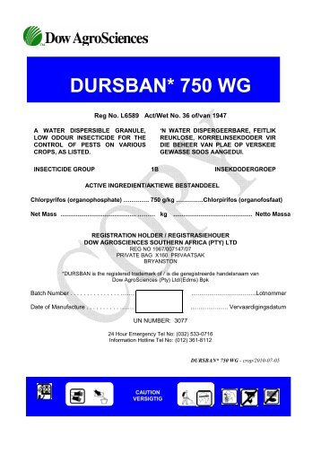 DURSBAN* 750 WG