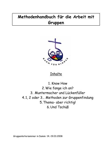 Methodenhandbuch für die Arbeit mit Gruppen 08 - Jugend in MV