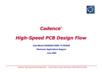 Cadence® High-Speed PCB Design Flow - APC