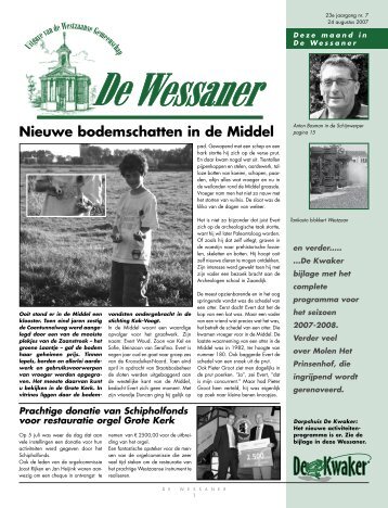 Nieuwe bodemschatten in de Middel - Westzaan.info
