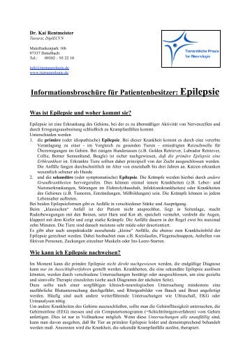 Epilepsie - Dr. Kai Rentmeister, Tierärztliche Praxis für Neurologie