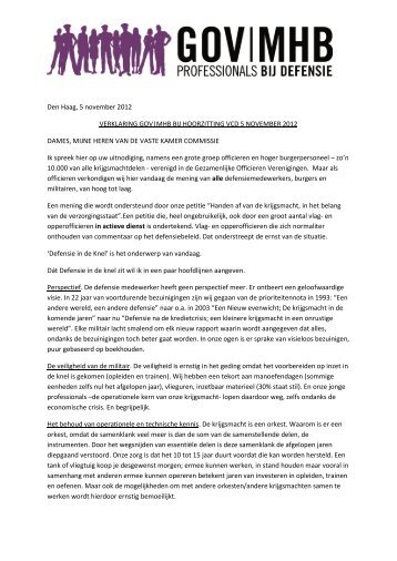verklaring gov|mhb bij hoorzitting vcd 5 nov 2012 - ProDef