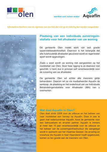 Folder plaatsing van een individuele zuiveringsinstallatie - Aquafin