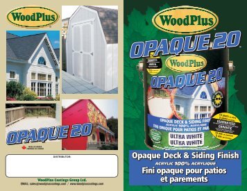 Opaque 20 Brochure.cdr - WoodPlus™ Coatings