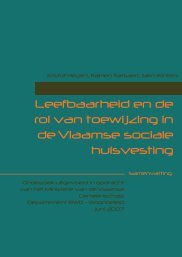 Leefbaarheid en de rol van toewijzing in de Vlaamse sociale ... - Rwo