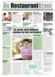 “Je moet niet blijven steken in het verleden” - De RestaurantKrant