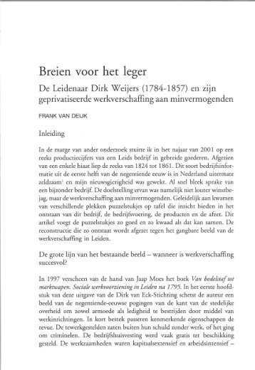 Breien voor het leger - Historische vereniging Oud Leiden