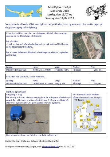 Mini Dykkertræf på Sjællands Odde Lørdag den 13/07 og Søndag ...