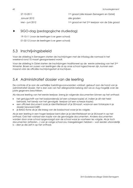 Schoolreglement - Sint-Godelievecollege