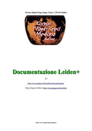 Documentazione Leiden+ in italiano - Corso di Papirologia