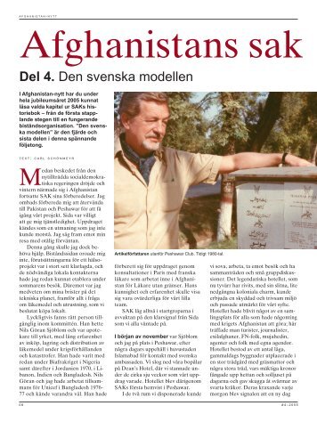 Utdrag ur Afghanistan-nytt nr 4, 2005 - Svenska Afghanistankommittén