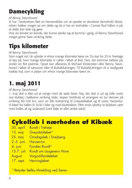 Klubblad marts 2011 - Kibæk Cykelmotion