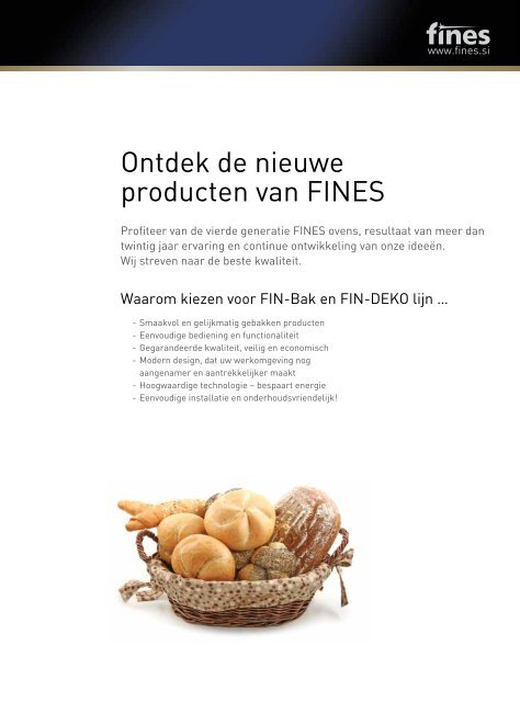 FIN-BAKE FIN-DEKO - Salvis Nederland