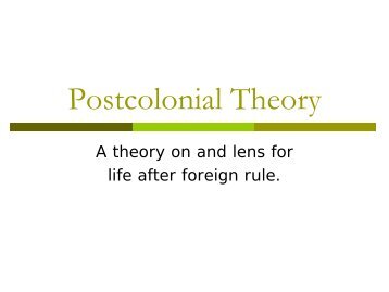 Post-Colonial-Theory-ppt - The Narts Mahir Barut