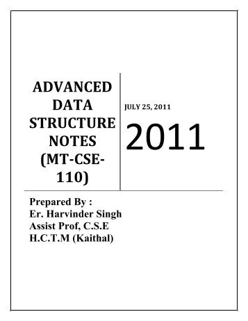 1. Advanced Data Structure using C++