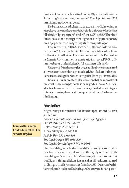 Räddningstjänst vid olycka med radioaktiva ämnen (SRV) [pdf 1,7 MB]