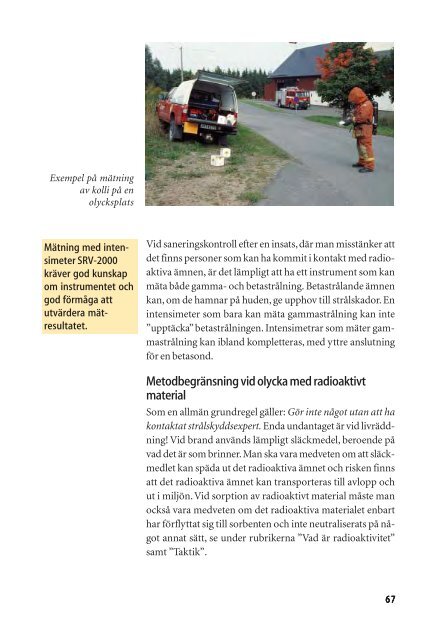 Räddningstjänst vid olycka med radioaktiva ämnen (SRV) [pdf 1,7 MB]