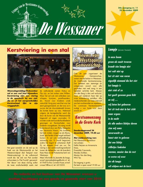 Kerstviering in een stal Nieuws van de Westzaanse ... - Westzaan.info