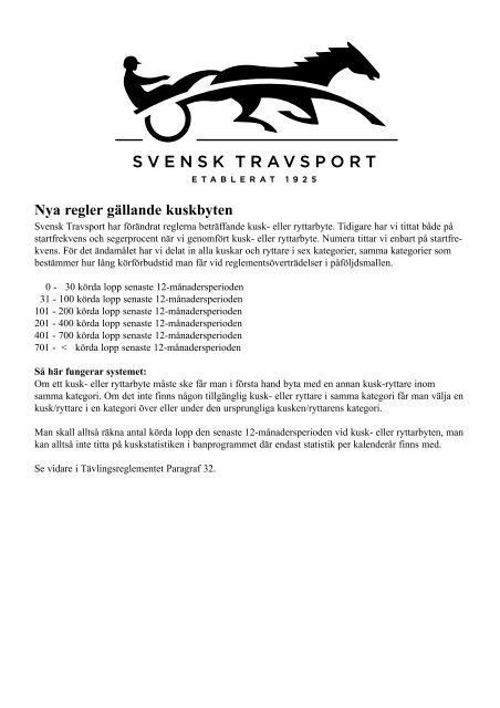 Oktober 2011 - Svensk Travsport