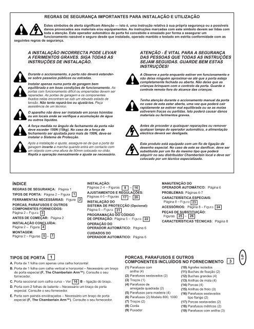 Garagentoröffner Modell LiftMaster 1000, 800, 600 Instructions