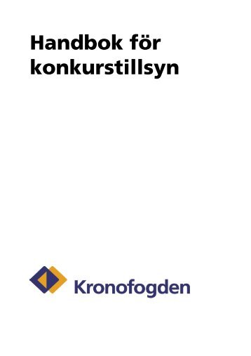 KFM 949 utgåva 2, Handbok för konkurstillsyn - Kronofogden