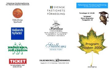 Program Hösten 2006 - Falkenbergs Föreläsningsförening
