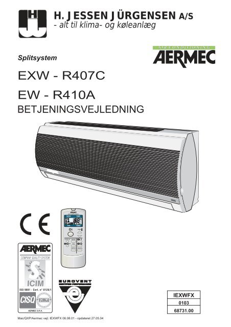EXW - R407C EW - R410A