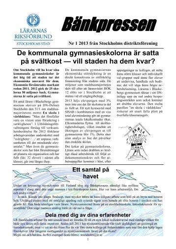 Bänkpressen - Lärarnas Riksförbund