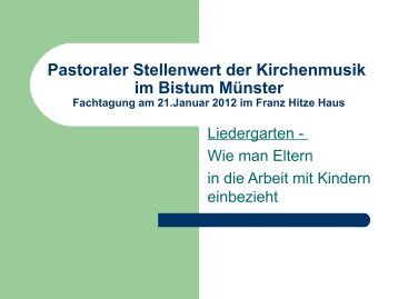 Liedergarten im Bistum Osnabrück - Kirchensite