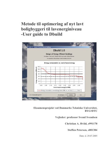 User guide to Dbuild - energirigtigtbyggeri.dk