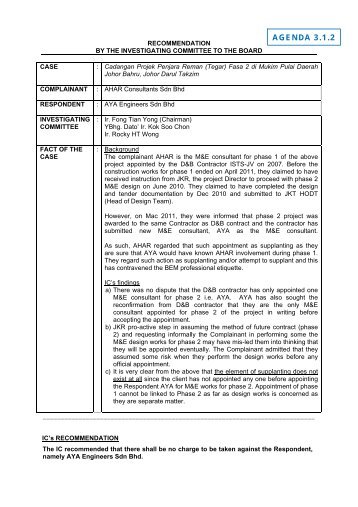 AGENDA 3.1.2 - Board of Engineers Malaysia