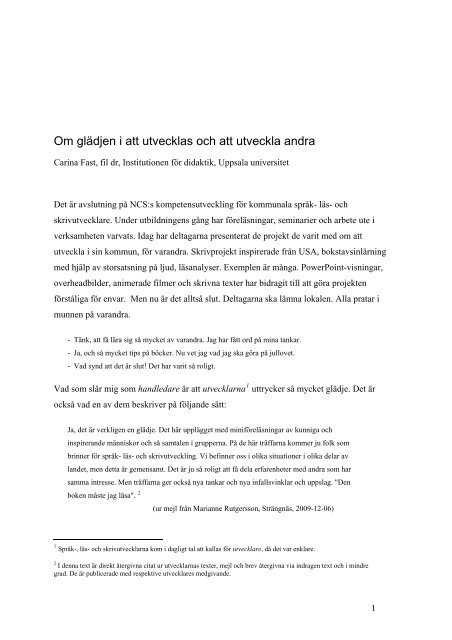 Läs artikel här (78 kB) - Skolverket