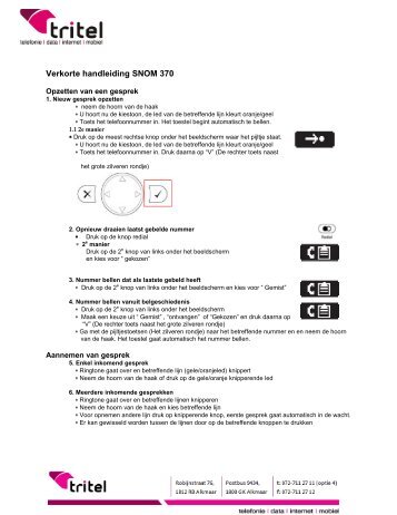 Verkorte handleiding SNOM 370 - Tritel