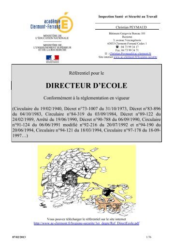 DIRECTEUR D'ECOLE - Académie de Clermont-Ferrand