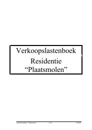 Verkoopslastenboek Residentie “Plaatsmolen”