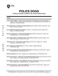 Police Dogs - JIBC Library - Justice Institute of British Columbia