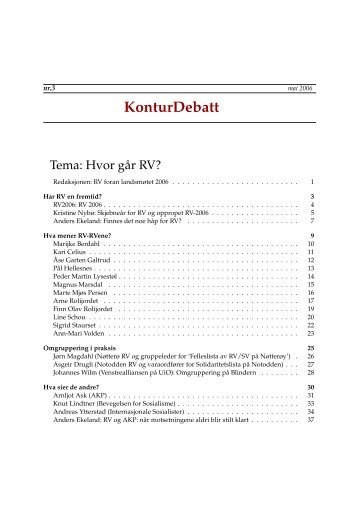 Hvor går RV? - konturtidsskrift.no