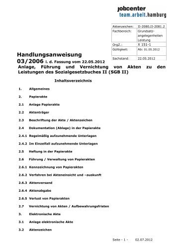 Handlungsanweisung - team-arbeit-hamburg