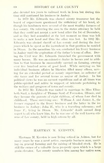 History of Lee County, Illinois - Bushnell Historical Society