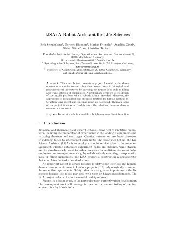 LiSA: A Robot Assistant for Life Sciences