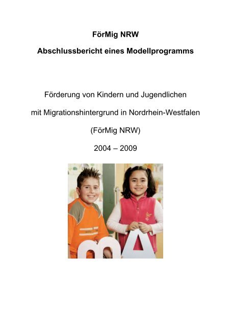 FörMig NRW Abschlussbericht eines Modellprogramms - RAA NRW