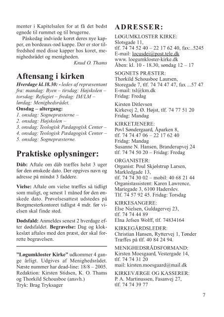 Kirkeblad „rg 6 nr 3 - Løgumkloster Kirke