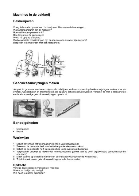 Machines in de bakkerij Bakkerijoven ... - Ontwikkelcentrum