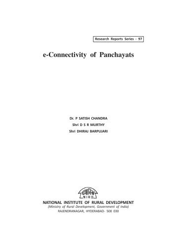 e-Connectivity of Panchayats - National Institute of Rural Development