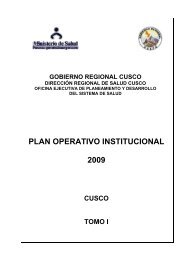 plan operativo institucional 2009 - Dirección Regional de Salud Cusco