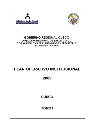 plan operativo institucional 2009 - Dirección Regional de Salud Cusco