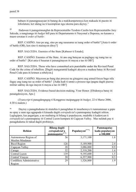 Report ni Philip Alston, Special Rapporteur mainaig iti pammapatay ...