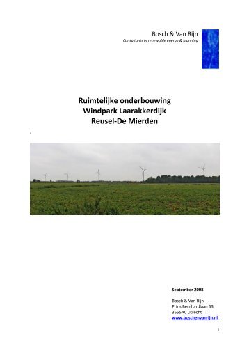 Ruimtelijke onderbouwing - Windenergie Reusel de Mierden