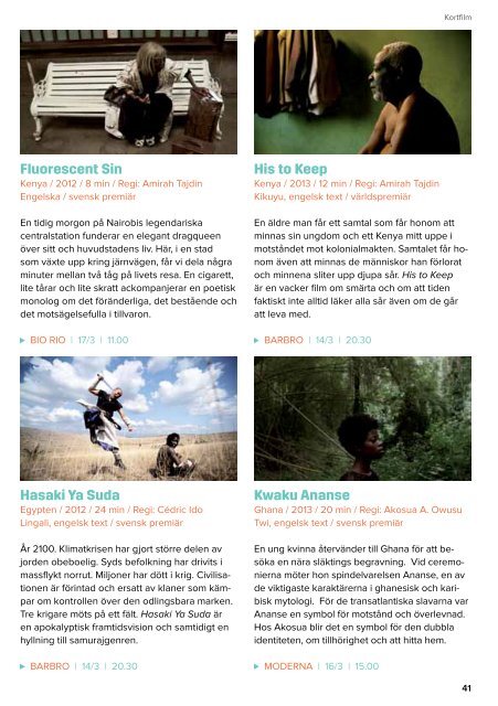 Filmfestival 13–17 Mars 2013 - CinemAfrica