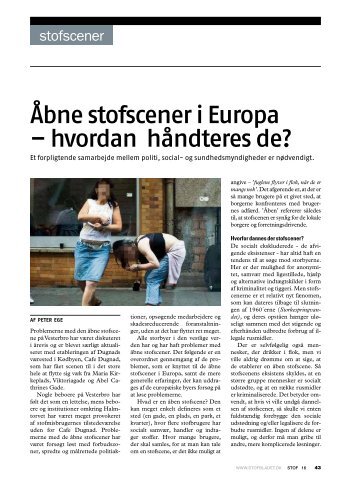 Åbne stofscener i Europa – hvordan håndteres de?